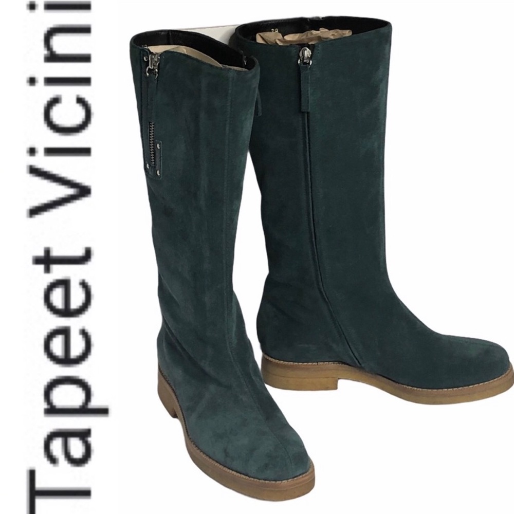 FINAL PRICE LAST CHANCE Tapeet by Vicini Turquoise Suede Leather Boots 38 - Picture 2 of 12